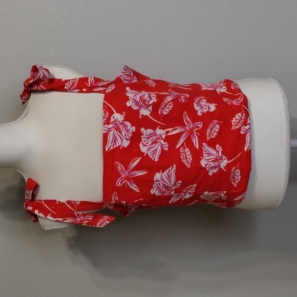 Joie Red Floral Smocked Crop Top Size 10 - Picture 1 of 8